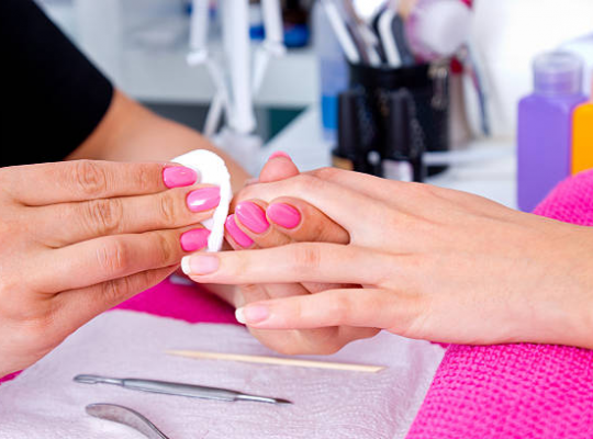 Long-lasting gel manicure applied at a salon