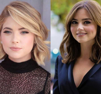 Flattering haircut for oval face shape with layers for women